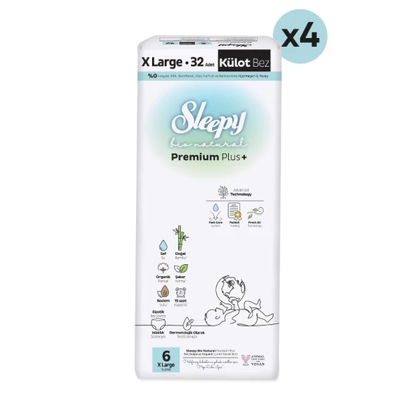 Sleepy Bio Natural Premium Plus Ultra Paket Külot Bez 6 Numara Xlarge 128 Adet - 2