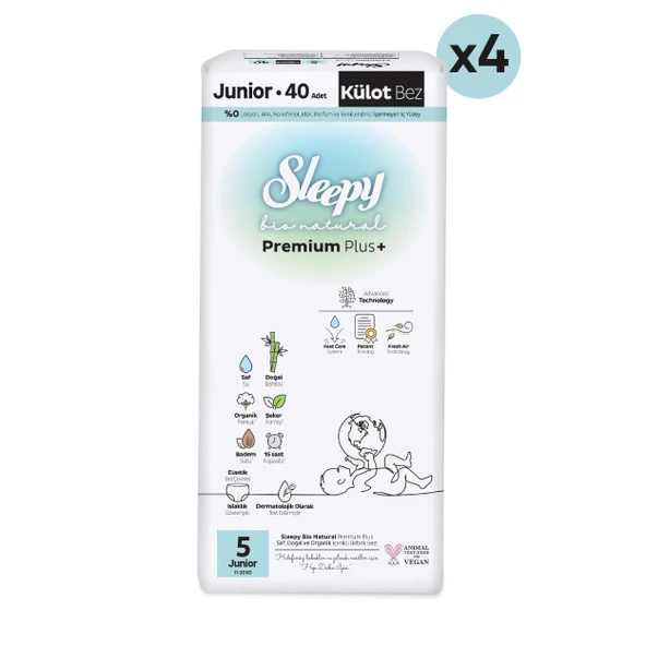 Sleepy Bio Natural Premium Plus Ultra Paket Külot Bez 5 Numara Junior 160 Adet - 2