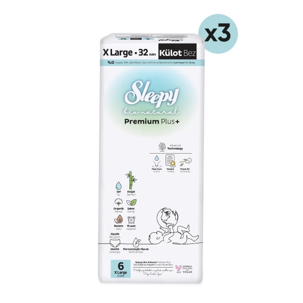 Sleepy Bio Natural Premium Plus Avantajlı Paket Külot Bez 6 Numara Xlarge 96 Adet - 2