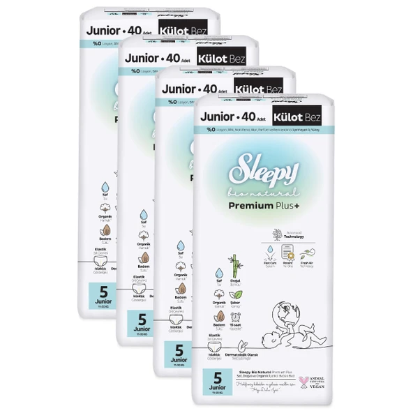Sleepy Bio Natural Premium Plus Ultra Paket Külot Bez 5 Numara Junior 160 Adet - 3