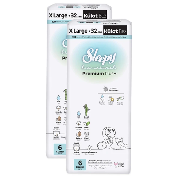 Sleepy Bio Natural Premium Plus Süper Paket Külot Bez 6 Numara Xlarge 64 Adet - 3