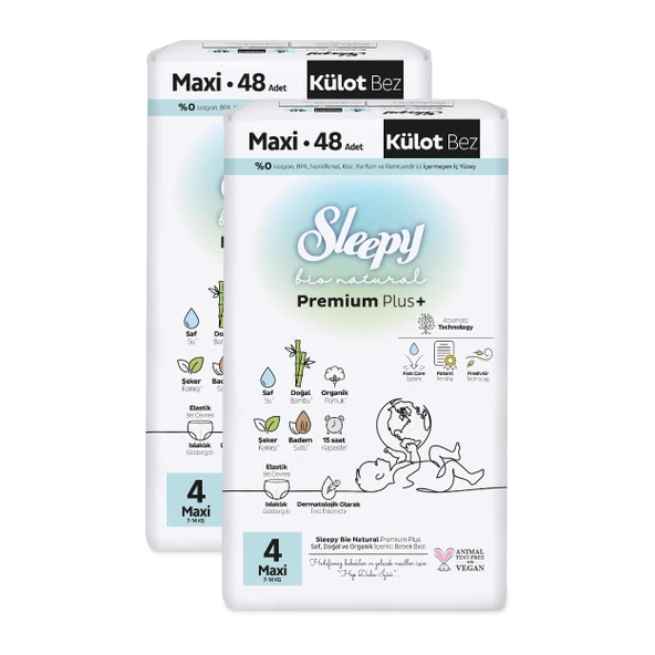 Sleepy Bio Natural Premium Plus Süper Paket Külot Bez 4 Numara Maxi 96 Adet - 3