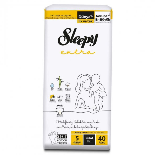 Sleepy Extra Günlük Aktivite Ekonomik Paket Külot Bez 5 Numara Junior 40 Adet - 2