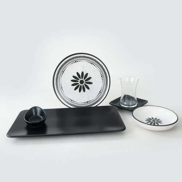 Keramika Keraart Black Rose Kahvaltı Takımı 21 Parça 4 Kişilik - 5