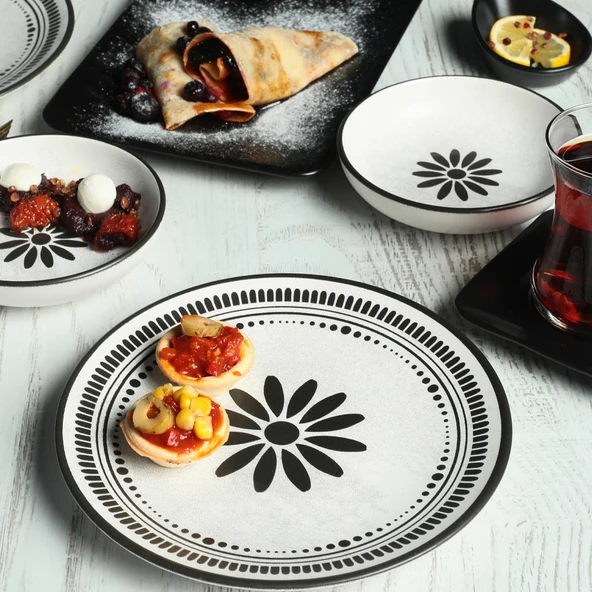Keramika Keraart Black Rose Kahvaltı Takımı 21 Parça 4 Kişilik - 2