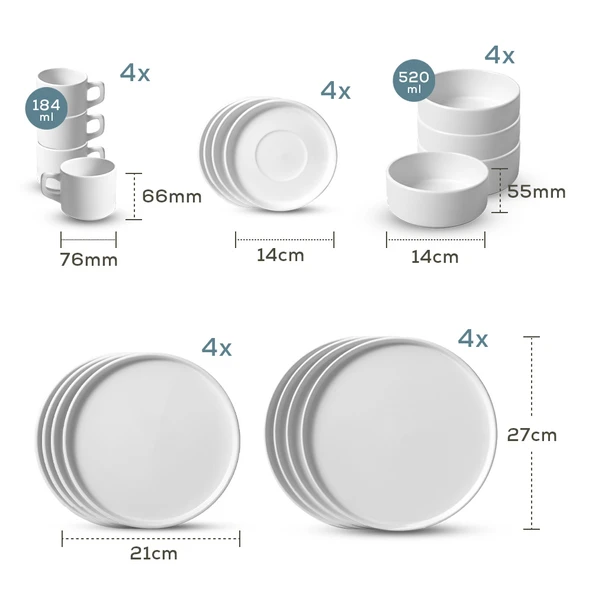 Keramika River Stackable Yemek/Kahvaltı Takımı 20 Parça 4 Kişilik - 817639 - 4