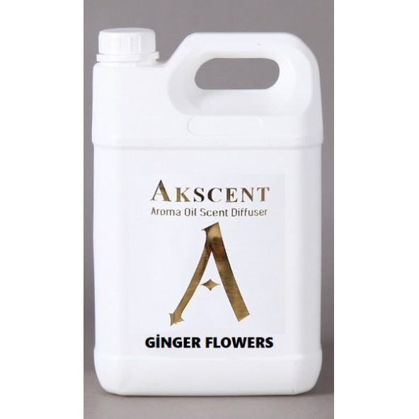 Akscent Tüm Koku Makinelerine Uyumlu Ginger Flowers Koku Makinesi Koku Kartuşu Esansı 5 LT