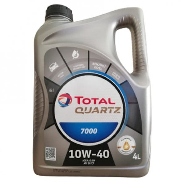 Total Quartz 7000 10W-40 Sentetik Benzin ve Dizel Araçlar için Motor Yağı 4 L