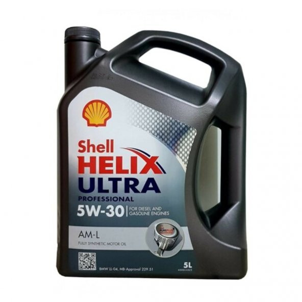 Shell Helix Ultra Professional 5W-30 AM-L Tam Sentetik Benzinli-Dizel Araç Motor Yağı 5 L