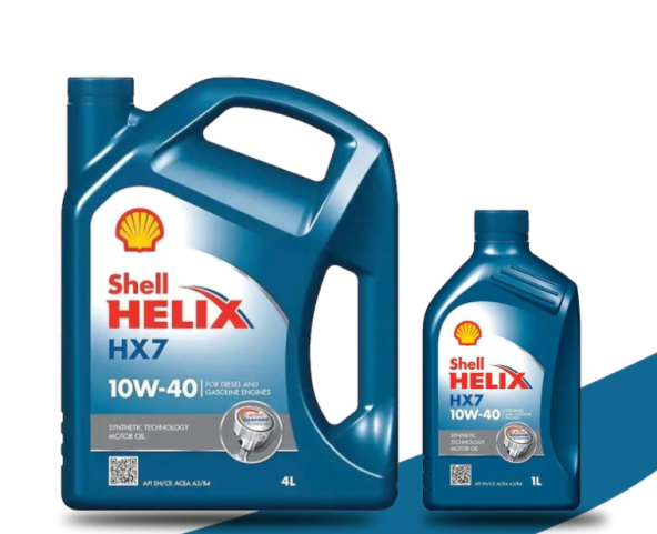 Shell Helix HX7 10W-40 Sentetik Benzinli ve Dizel Araçlar için Motor Yağı 4 L + 1 L