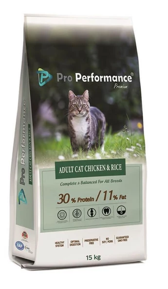 Pro Performance Tavuklu ve Pirinçli Yetişkin Kedi Maması 15 kg