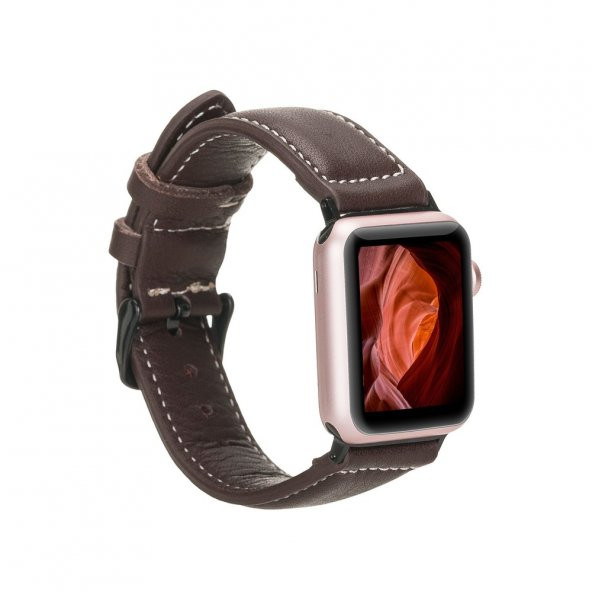 Bouletta Apple Watch Uyumlu Deri Kordon 42-44-45mm NM1-AS3 Kahve