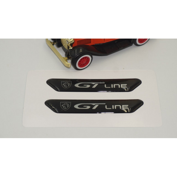 Peugeot GT Line Logo Çamurluk Yanı Ve Ayna Metalize Damla Desen 3M Logo Arma - 3
