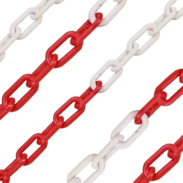 Force Chain 8 MM 50 Mtr. Kırmızı Beyaz Plastik Zincir