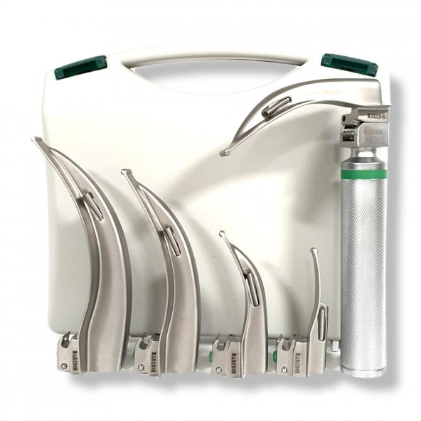 Archer Fiberoptik Laringaskop Set Macintosh Eğri 5 Blade No: 0-1-2-3-4