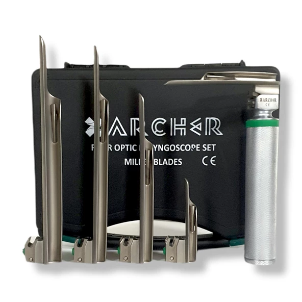 Archer Fiberoptik Laringaskop Set Miller No : 0,1,2,3,4