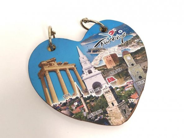 Kalpli Anı Hatıra Günlük SevgiliDefteri Sert Kapaklı Sarı Yapraklı Antalya Görselli 30 yaprak