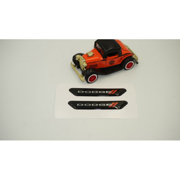 Dodge Logo Çamurluk Yanı Ve Ayna Metalize Damla Desen 3M Logo Arma - 2