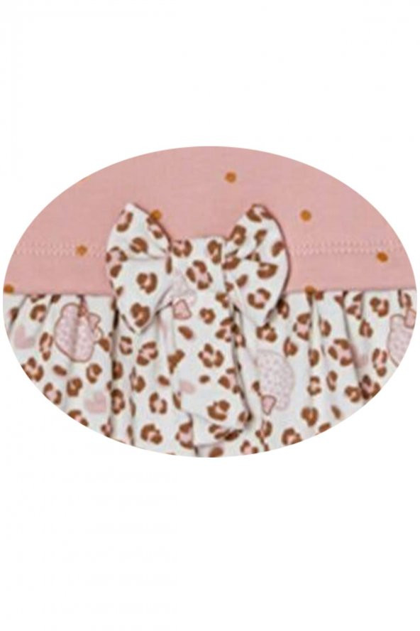 Andywawa Kız Bebek Pembe Leopar Desenli 2Li Takım Set AC22057R - 4