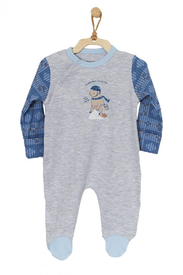 Andywawa Erkek Bebek Gri 3lü Tulum Takımı Romper Set AC22137R - 2