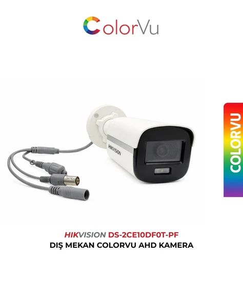 Hikvision DS-2CE10DF0T-PF 3.6mm Bullet Gece Renkli ColorVu Kamera