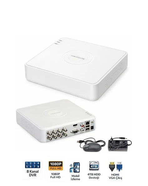 Hikvision DS-7108HGHI-M1 Turbo HD DVR 8 Kanal Güvenlik Kayıt Cihazı