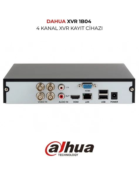 Dahua 4 Kanal DVR Kayıt Cihazı XVR1B04 T H265 Plus Kamera Sistemi