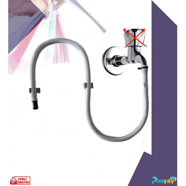 Plasyay Duvar Sabitlemeli Taharet Hortumu Kelepçeli