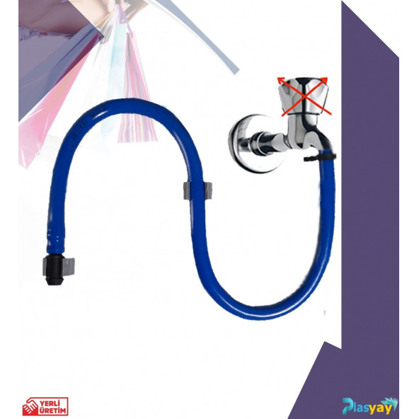 Plasyay Duvar Sabitlemeli Taharet Hortumu Kelepçeli - 2