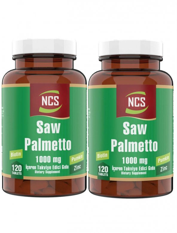 Ncs Saw Palmetto 1000 Mg 120 Tablet Pumpkin Biotin Zinc Complex 2 Adet