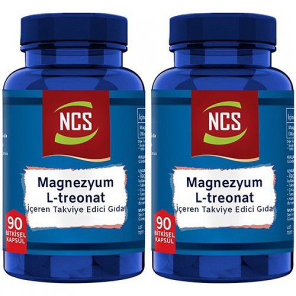 Ncs Magnezyum Magnesium L-Threonate Vejeteryan 2 x 90 Bitkisel Kapsül