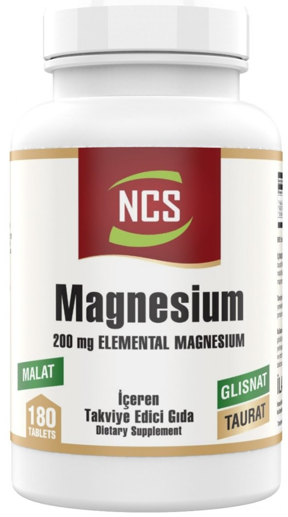 Ncs Magnesium Bisglisinat Malat Taurat 180 Tablet Magnezyum Element Formül