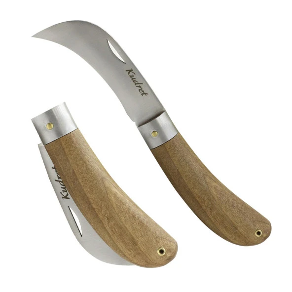 Kudret Aşı Bıçağı Eğri Uçlu Bağ Bıçağı Ara Çakı 21 cm + Aşı Bandı + Aşı Macunu + Eldiven (4'LÜ SET) - 2