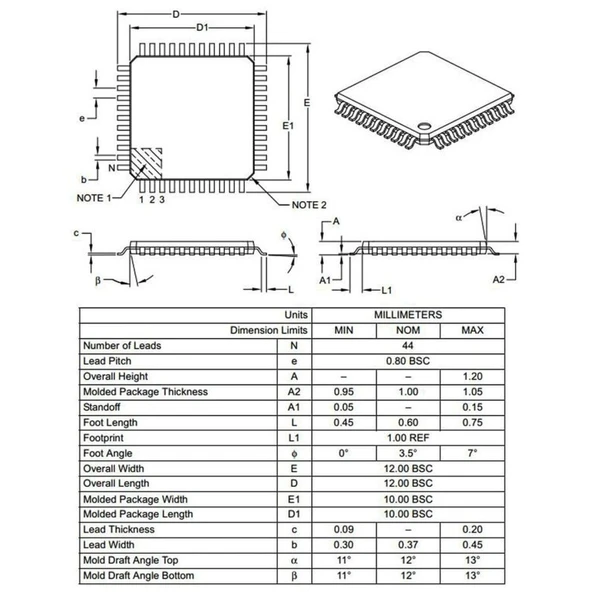 PIC18F4685 I/PT SMD TQFP-44 8-Bit 40MHz Mikrodenetleyici - 3