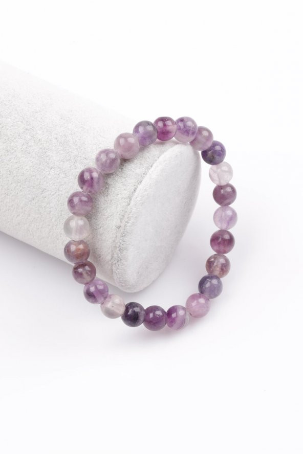 Florit Doğal Taş Bileklik 8 mm Küre Kesim ürün görseli