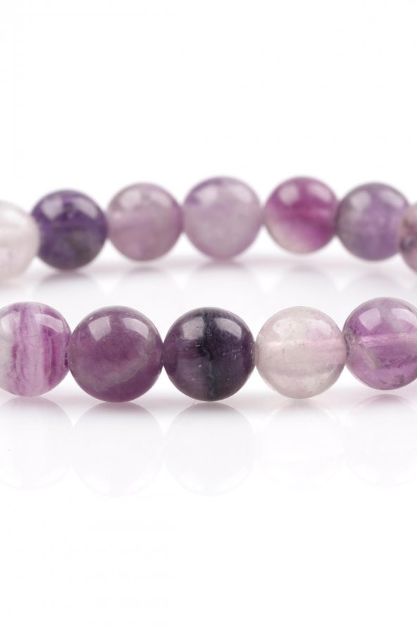 Florit Doğal Taş Bileklik 8 mm Küre Kesim - Resim 2