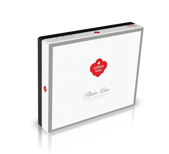 Cotton Box Plain Ranforce Tek Kişilik Nevresim Takımı-Kırmızı Siyah - 2