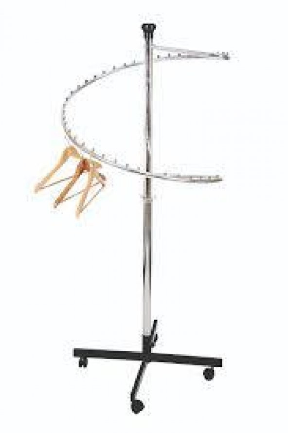 Rafburada® Konfeksiyon Askısı, Ayaklı Askılık, Helezon Elbise Askılığı