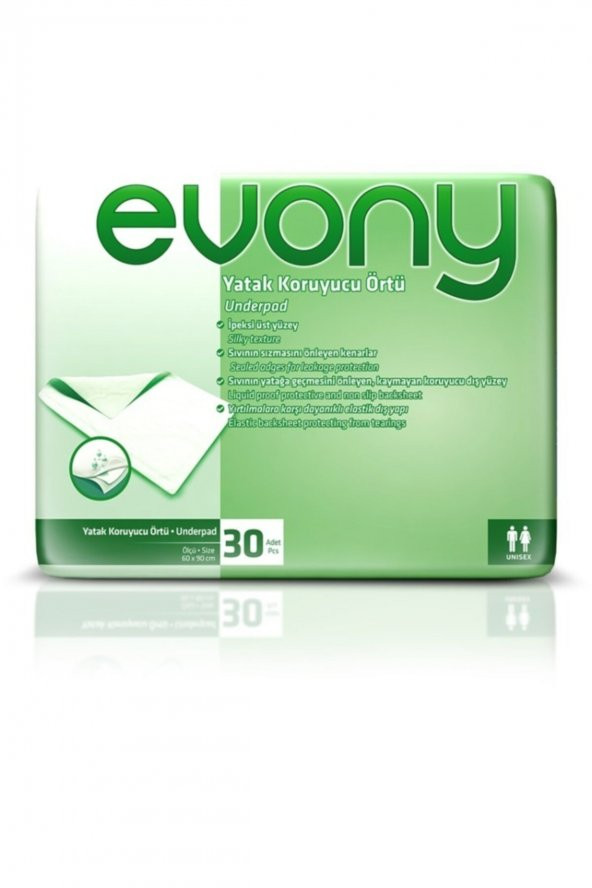Evony Yatak Koruyucu Örtü 60x90 30 Adet