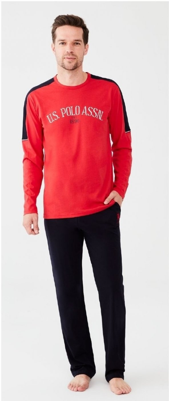 U.S Polo Assn. 18502 Erkek Yuvarlak Yaka Pijama Takım