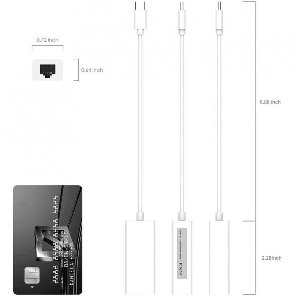 PrimeX PX-2131 Type-C USB RJ45 Ethernet 10/100 Çevirici Adaptör Win10/Mac/Linux (Tak Çalıştır) - Resim 3