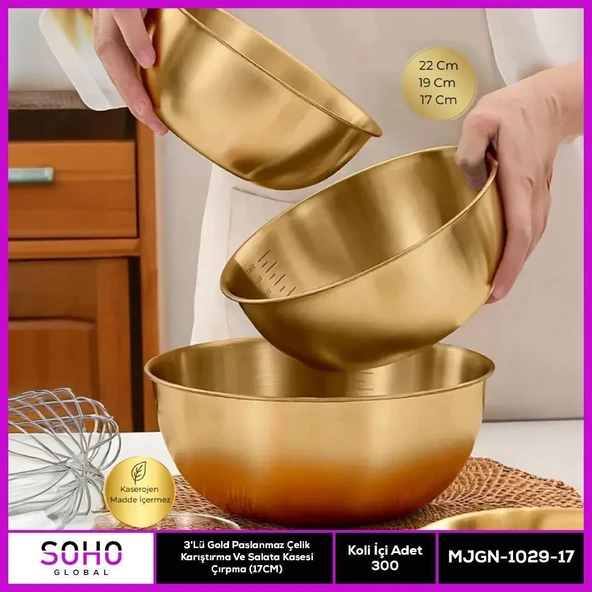 38-kT THE RICH classic101 真鍮　2個セット PTTAVM: 3Lü Gold Paslanmaz Çelik Kase Seti