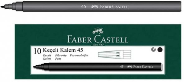 Faber Castell 45 Keçeli Kalem Sİyah 10 Adet