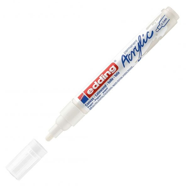 Edding 5100 Akrilik Markör 2-3mm Yuvarlak Uç Trafik Beyaz