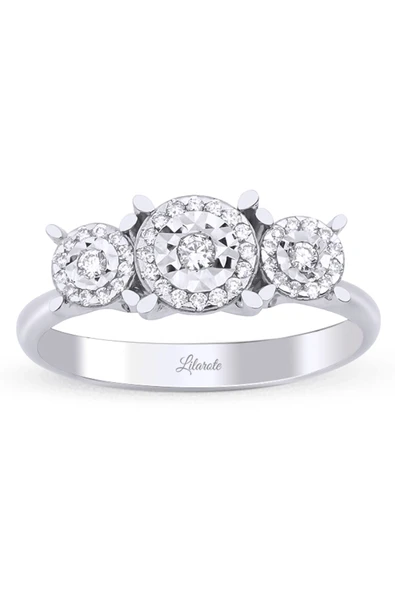 0.25 Ct. Üç Taş Pırlanta Yüzük