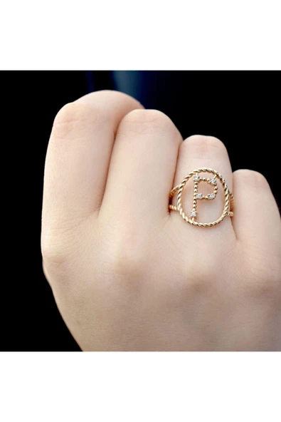 Harfe Özel Tasarım Altın Yüzük