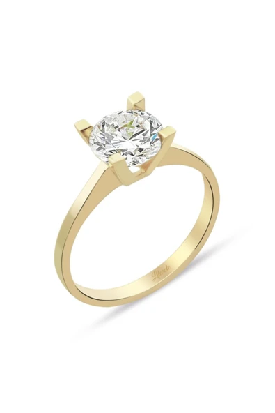 14 K Tektaş Altın Yüzük - Resim 2