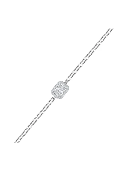 Modern Tasarım 0.30 Ct Baget Kare Tektaş Bileklik