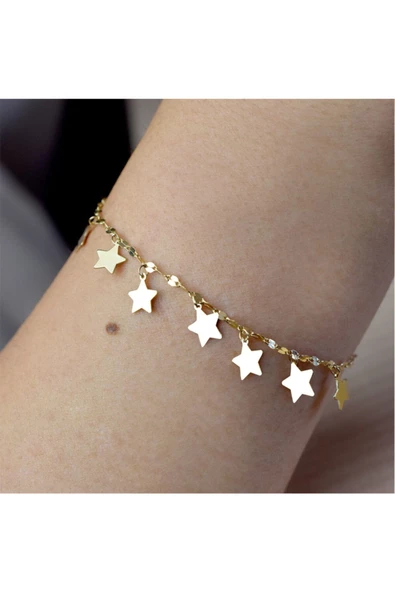 Çoklu Yıldız Altın Bileklik - Resim 2