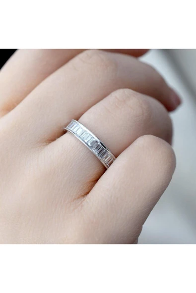 1.59 Ct. Modern Tasarım Tamtur Baget Pırlanta Yüzük - 3